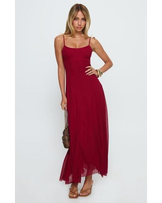 monique lhuillier red dress Pleated Ballgown Skirt 8 / Scarlet main image 0