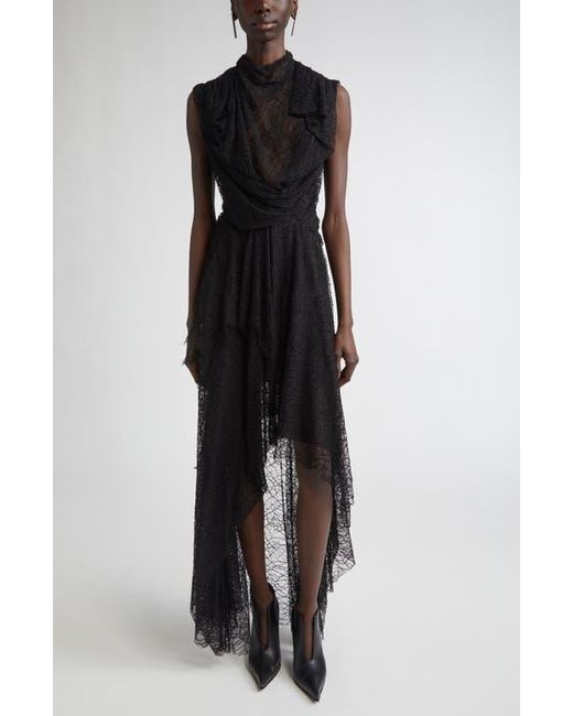 Alexander McQueen Black Cobweb Lace Gown