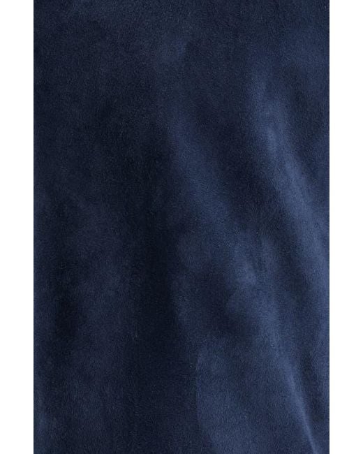 Nordstrom Blue Suede Zip Front Jacket for men