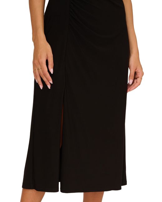 Adrianna Papell Black Jersey Midi Dress