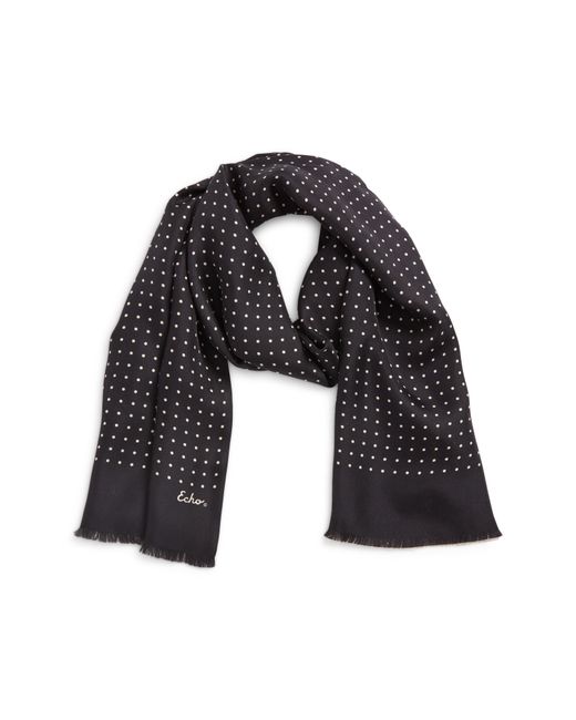 Echo Black Tubular Dot Scarf
