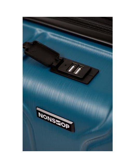 NONSTOP Blue New York 3-Piece Expandable Spinner Luggage Set And 3-Piece Packing Cube Set