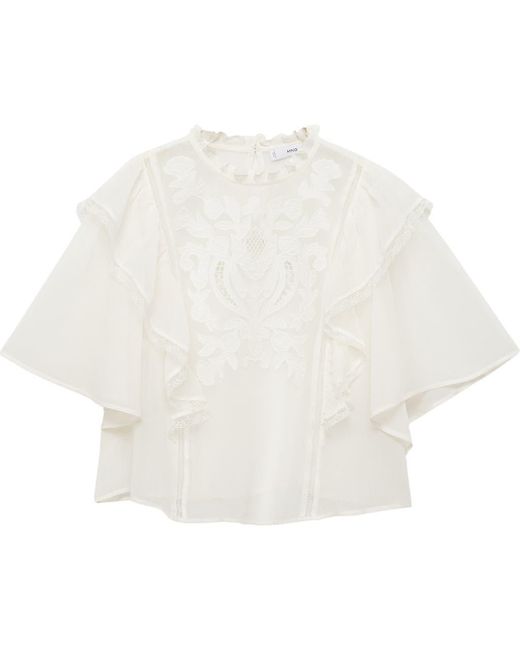 Embroidered Openwork Chiffon Lace Shirt Embroidered Openwork Chiffon Lace Shirt