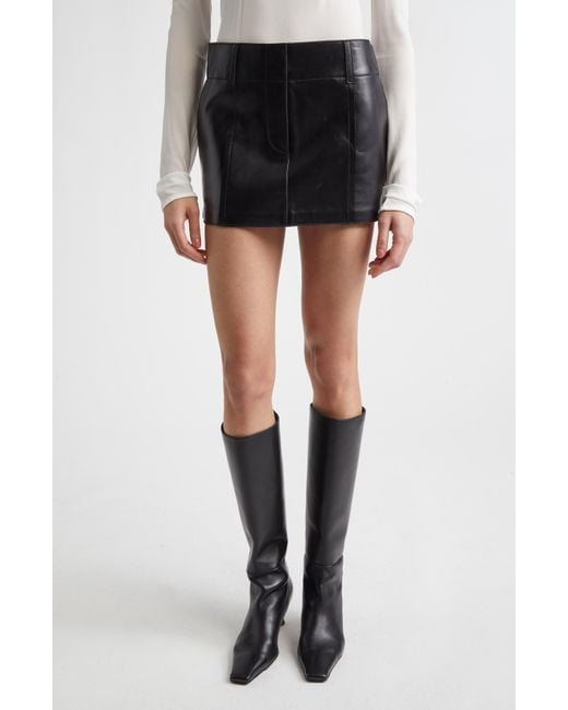 Stand Studio Black Jayda Leather Miniskirt