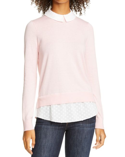 Ted Baker White Ohlin Mixed Media Layered Sweater