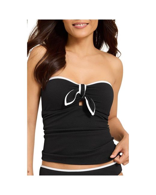 Tommy Bahama Black Island Cays Cabbana Piqué Upf 50+ Tankini Top