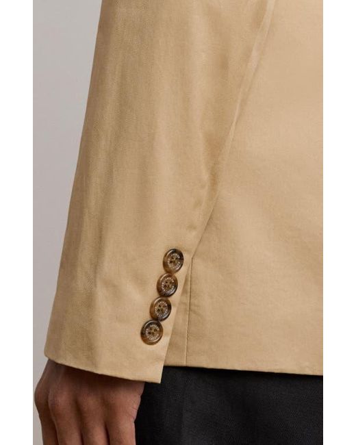 Ralph Lauren Brown Double Breasted Cotton Twill Blazer