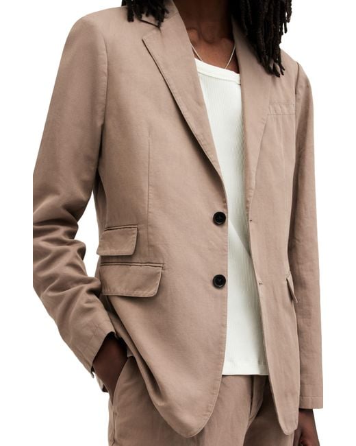 AllSaints Natural Sainte Cotton & Linen Blazer for men