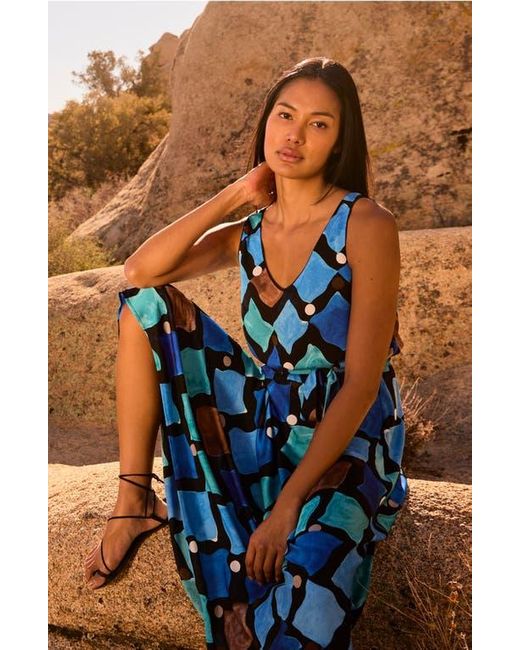 NIC+ZOE Blue Bianca Sea Glass Sleeveless Maxi Dress