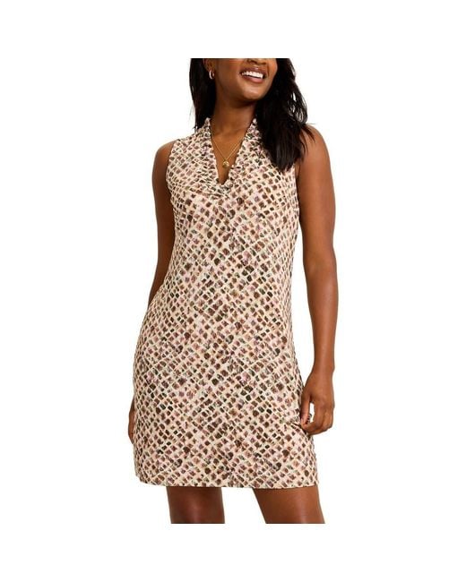 Tommy Bahama Brown Carmela Gemstone Geo Sleeveless Minidress