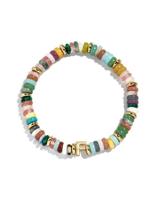 BaubleBar Blue Amaris Semiprecious Initial Beaded Stretch Bracelet