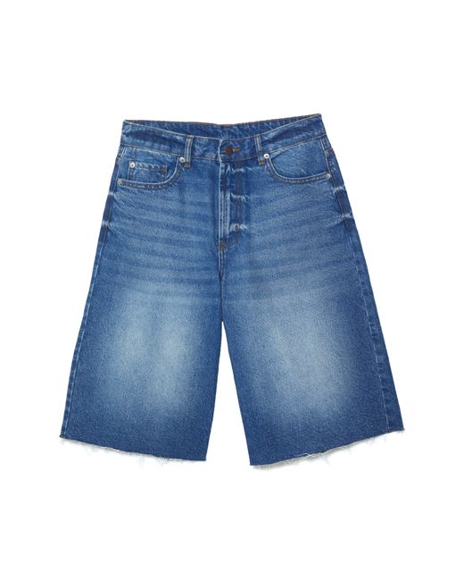 Nasty Gal Blue baggy Low Rise Denim Bermuda Shorts