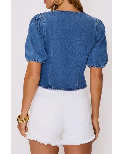 Vici Collection Blue Delilah Tie Front Top