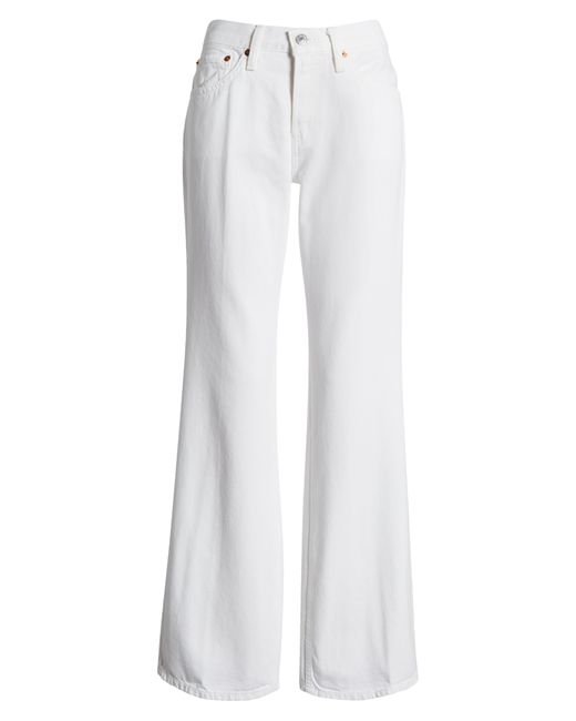 Re/done White Low Rise Loose Bootcut Jeans