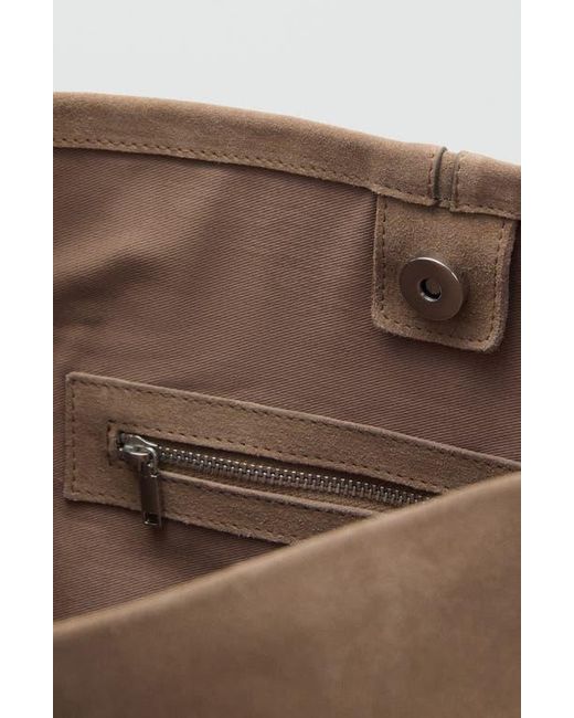 Mango Brown Suede Tote Bag