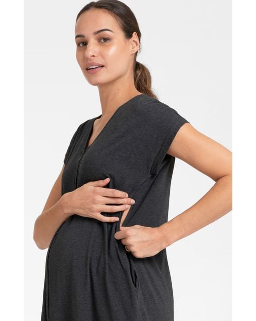 Seraphine Black Hospital Bag Maternity/nursing Labor Nightgown