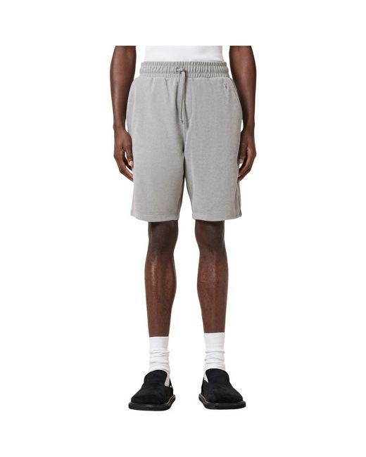 AllSaints Gray Felix Towelling Sweat Shorts for men