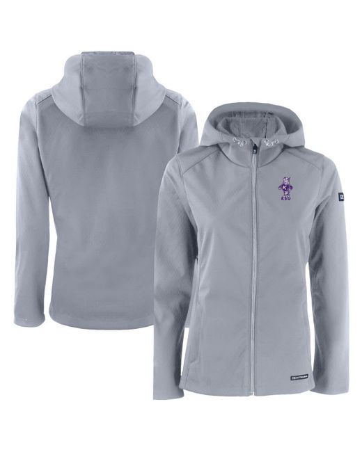 Cutter & Buck Blue Kansas State Wildcats Evoke Eco Softshell Recycled Full-zip Hooded Jacket At Nordstrom