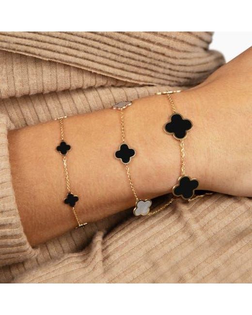 The Lovery Fine Jewelry Metallic Small Mixed Clover Bracelet