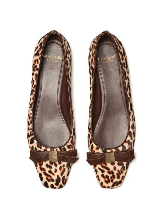 Kate Spade Brown Deco Bow Downtown Flat