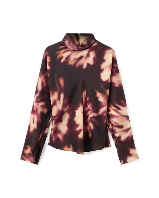 tie dye mock neck