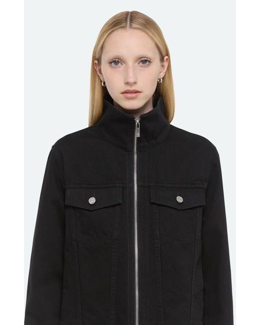 Helmut Lang Black Funnel Zip Trucker Jacket