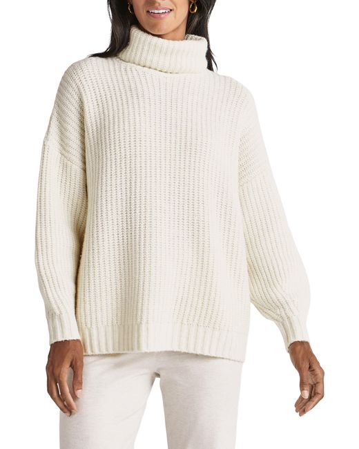Splendid White X Cella Jane Stripe Turtleneck Sweater