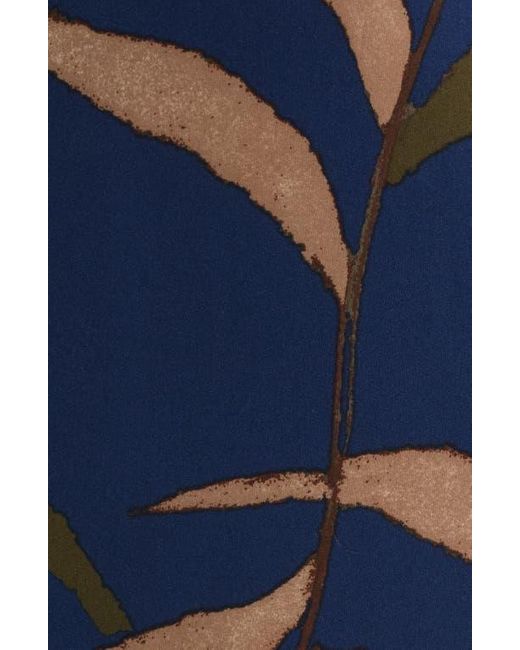 Julia Jordan Blue Abstract Print Long Sleeve Midi Dress