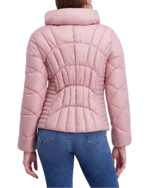 Kensie Red Hooded Puffer Jacket