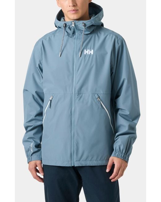 Helly Hansen Blue Sandoy Waterproof Rain Jacket for men