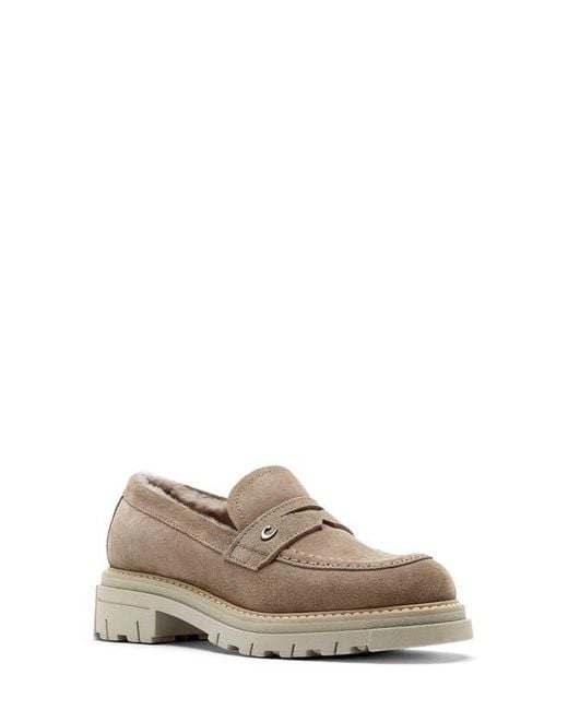 La Canadienne Natural Donny City Dry Waterproof Genuine Shearling Penny Loafer