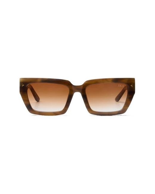 DEZI Brown Switch 55Mm Gradient Rectangular Cat Eye Sunglasses