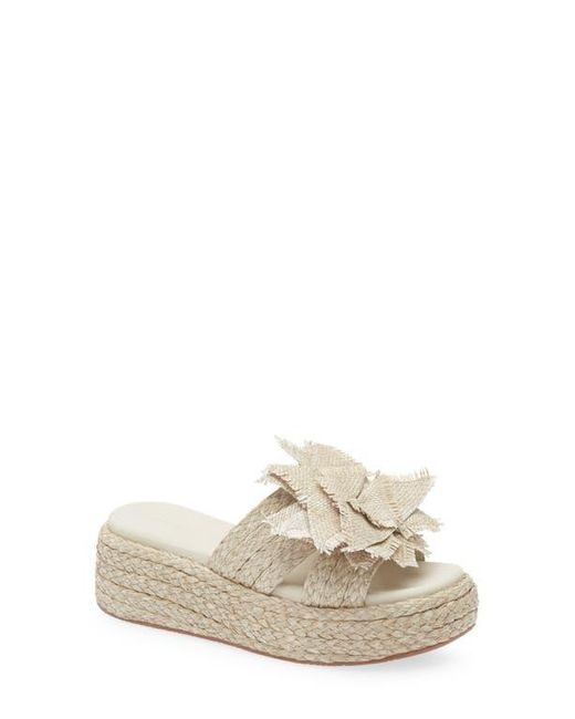 Chocolat Blu White Lexie Platform Wedge Slide Sandal