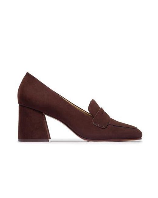Bernardo Brown Nessa Block Heel Loafer Pump