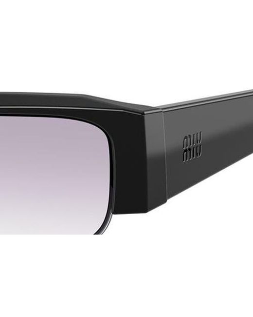 Miu Miu Black 54Mm Rectangular Sunglasses