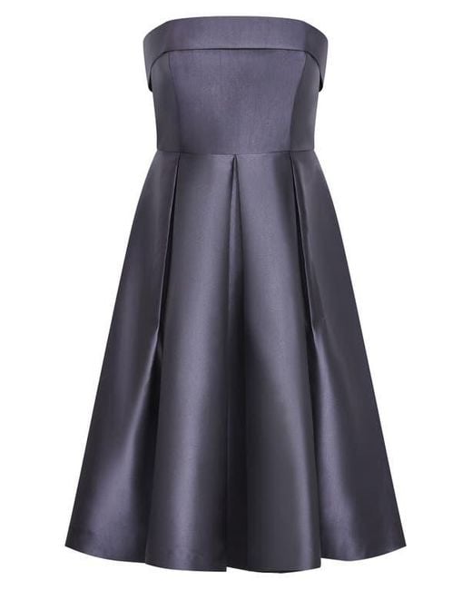 City Chic Blue Tiffany Strapless Fit & Flare Dress