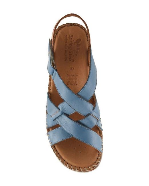 Spring Step Blue Migula Slingback Wedge Sandal