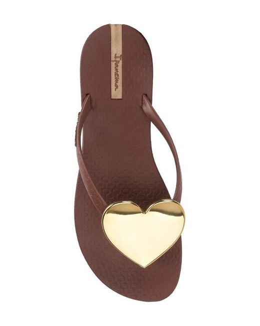 Ipanema Brown Wave Heart Flip Flop