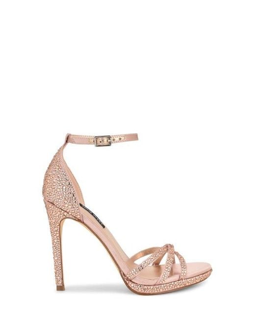 Nine West Pink Lartay Platform Ankle Strap Sandal
