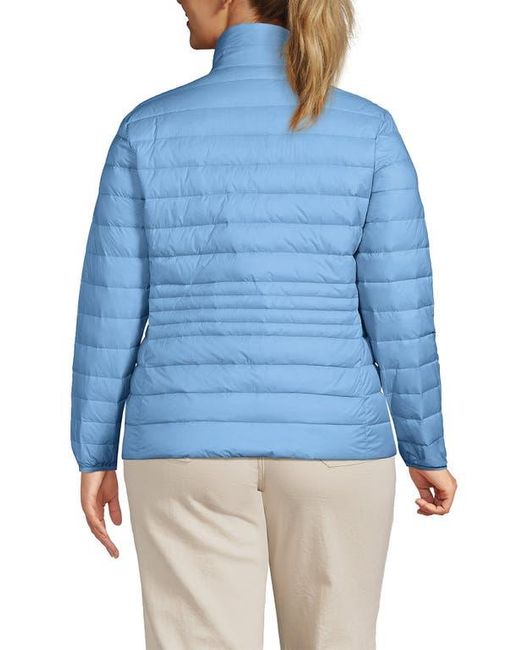 Lands' End Blue Wanderweight Ultralight Packable Down Jacket