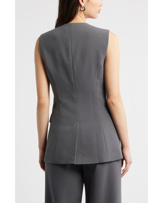 Open Edit The Icon Collarless Vest in Gray | Lyst