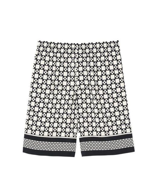 Sandro White Square Cross Flowy Bermuda Shorts for men