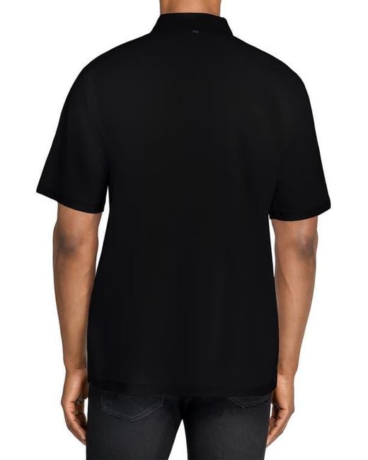 W.r.k. Black Solid Reworked Slim Fit Polo for men