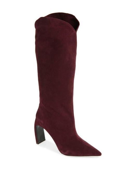 Jeffrey Campbell Red Pinpoint Pointed Toe Knee High Boot