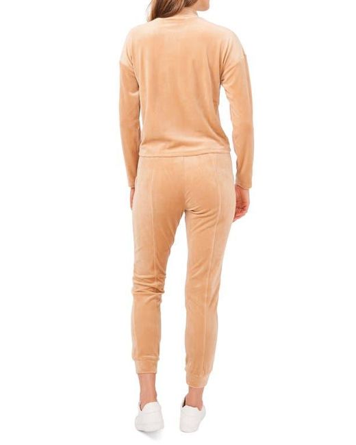 1.STATE Natural Velour Turtleneck Top