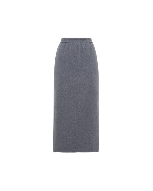 Brunello Cucinelli Gray Track Midi Skirt