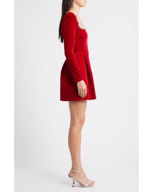 nadine merabi red velvet dress Monica Red Velvet Blazer Dress