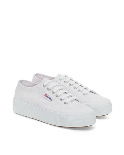 Superga White 2740 Platform Sneakers