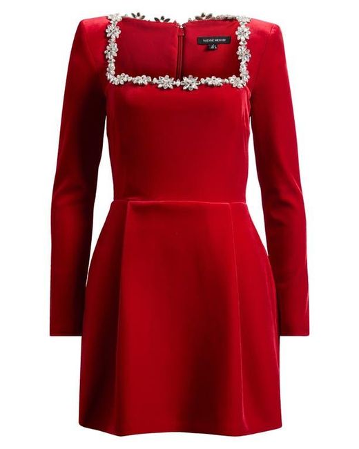 nadine merabi red velvet dress Kimberly Red Dress