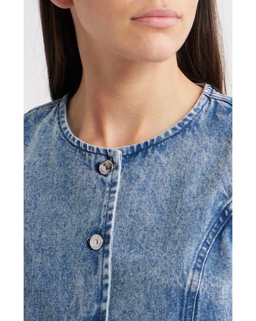 Steve Madden Blue Wesley Denim Button-Up Vest